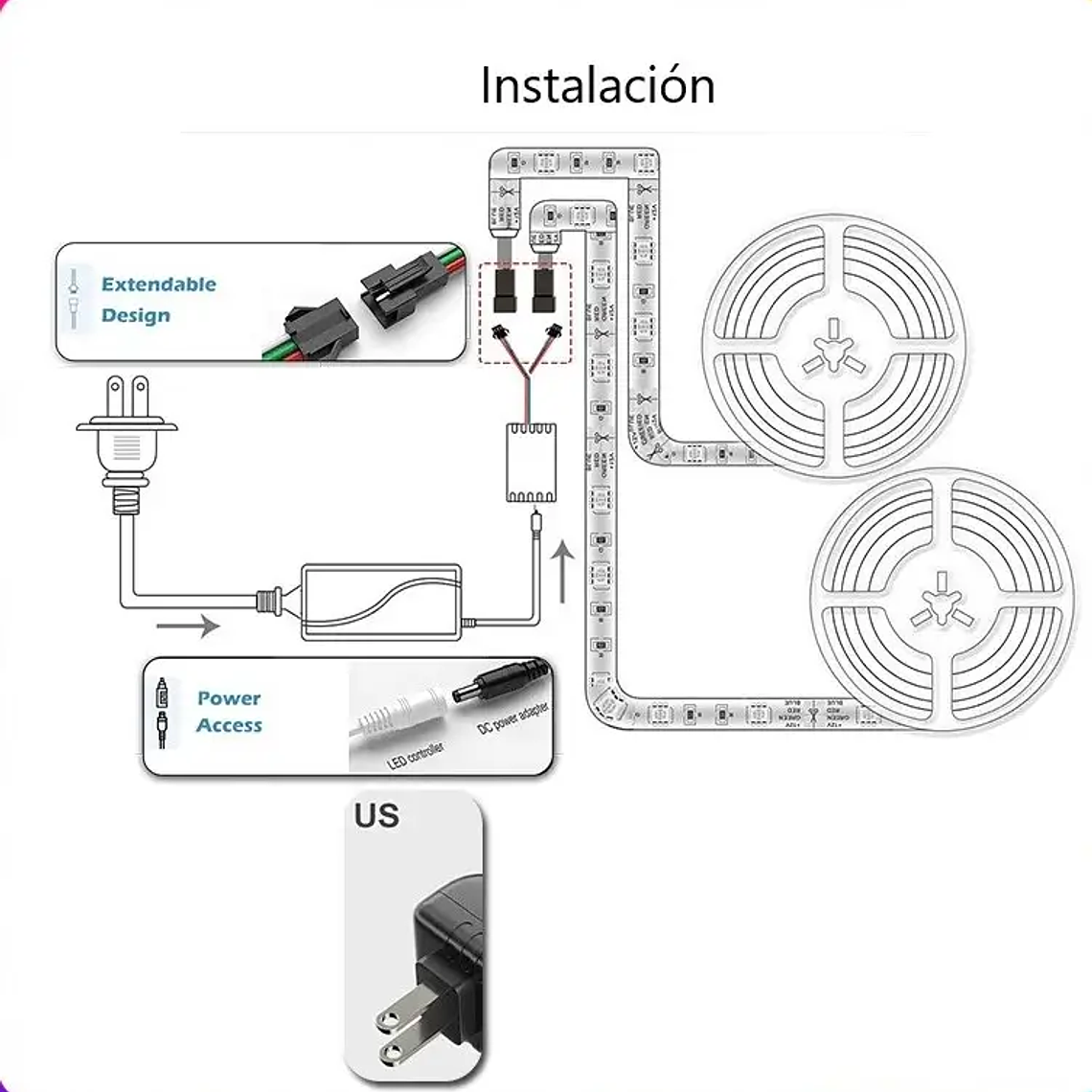 WiFi - Cinta / Tira LED RGBIC 10 Metros Musical - Tuya Smart Life 8