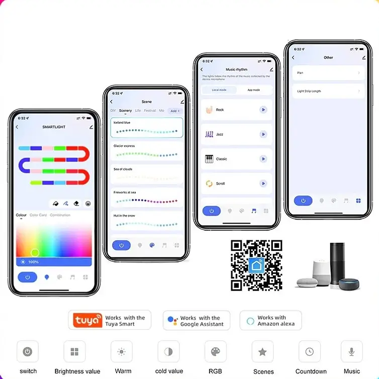WiFi - Cinta / Tira LED RGBIC 10 Metros Musical - Tuya Smart Life 9