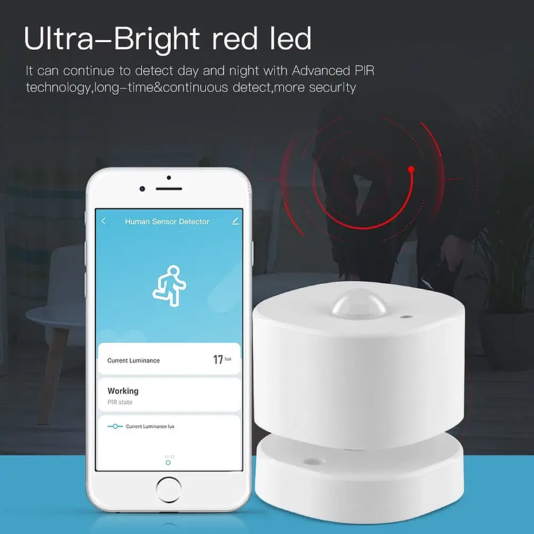 Zigbee - Sensor Movimiento PIR / Iluminancia Modular - Tuya Smart Life 4
