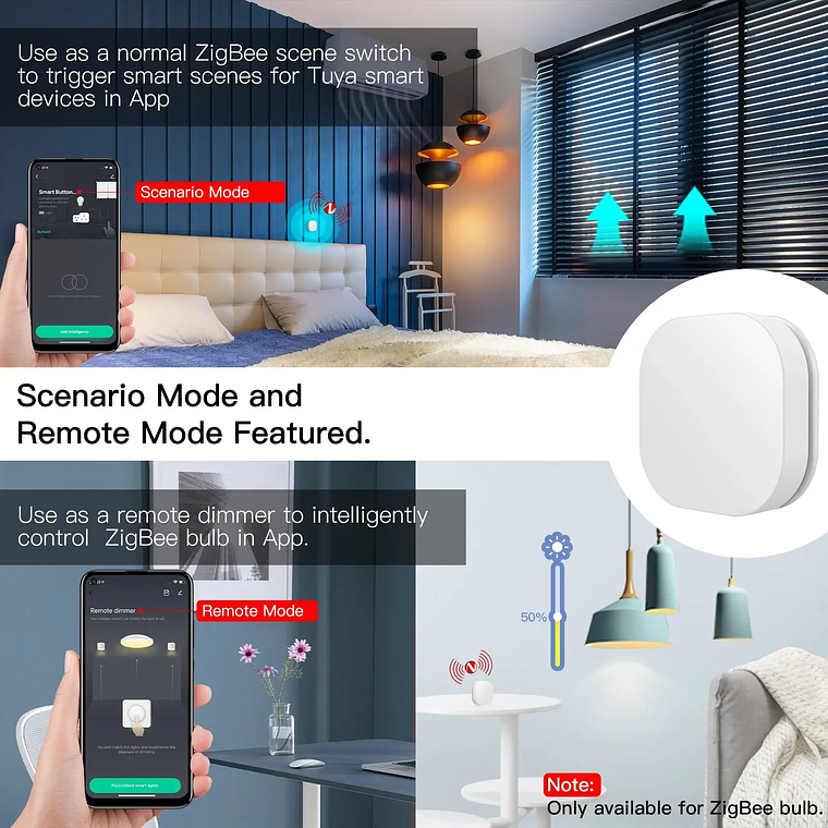 Zigbee - Botón Inalambrico y de Atenuación - Tuya Smart Life 2
