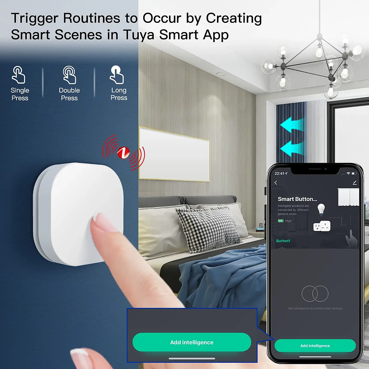 Zigbee - Botón Inalambrico y de Atenuación - Tuya Smart Life 3