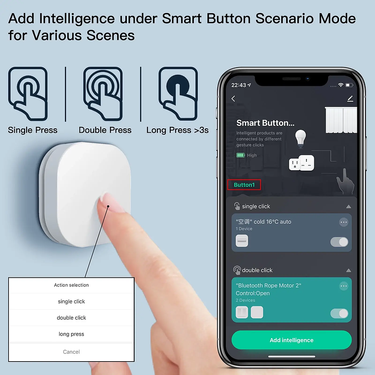 Zigbee - Botón Inalambrico y de Atenuación - Tuya Smart Life 5