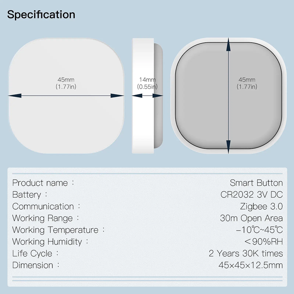 Zigbee - Botón Inalambrico y de Atenuación - Tuya Smart Life