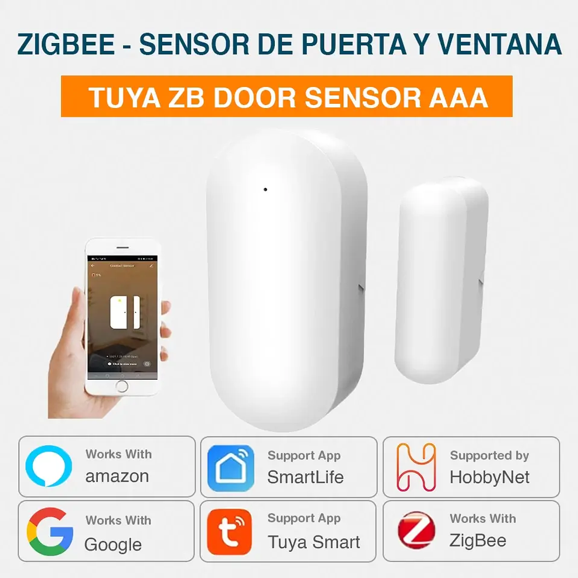 Zigbee - Sensor De Puertas y Ventanas Batería AAA - Tuya Smart Life 1