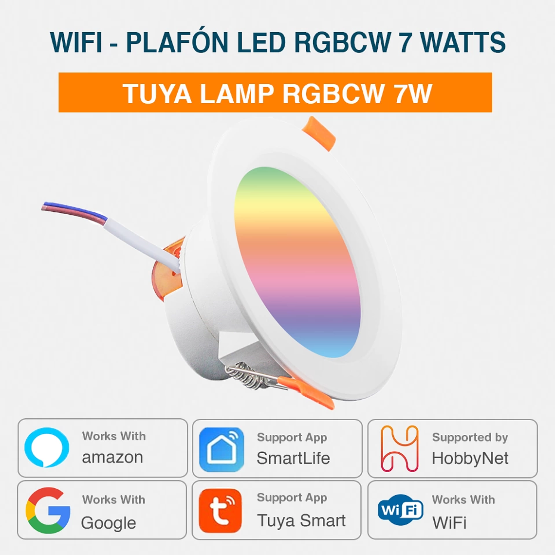WiFi - Plafón Led Inteligente 7W RGBCW - Tuya Smart Life 1