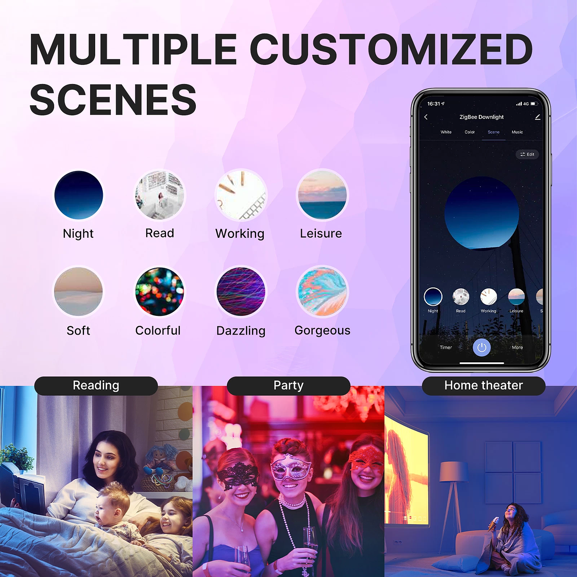 Zigbee - Plafón Led Inteligente 6W RGBCW - Tuya Smart Life 6