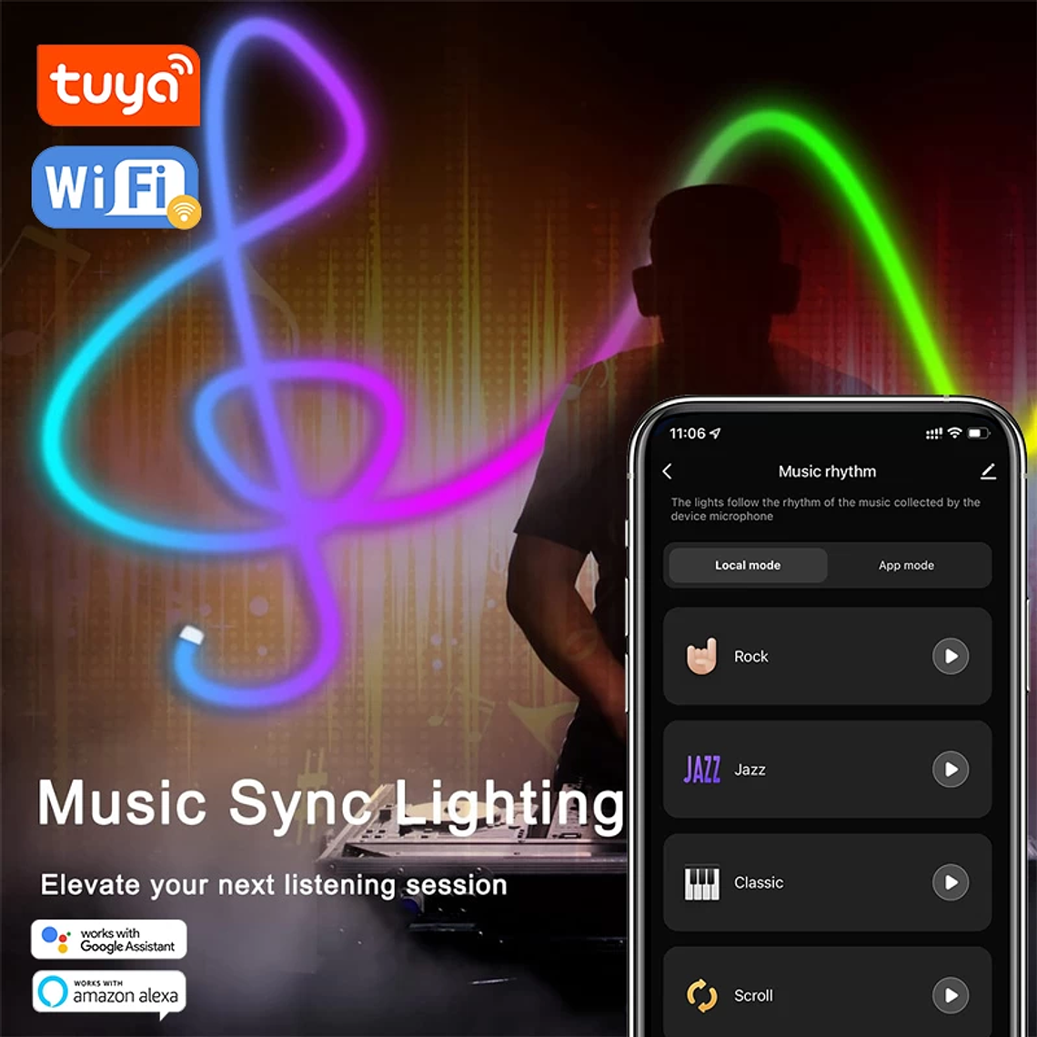 WiFi - Cinta / Tira LED NEON 5 Metros Musical - Tuya Smart Life 2