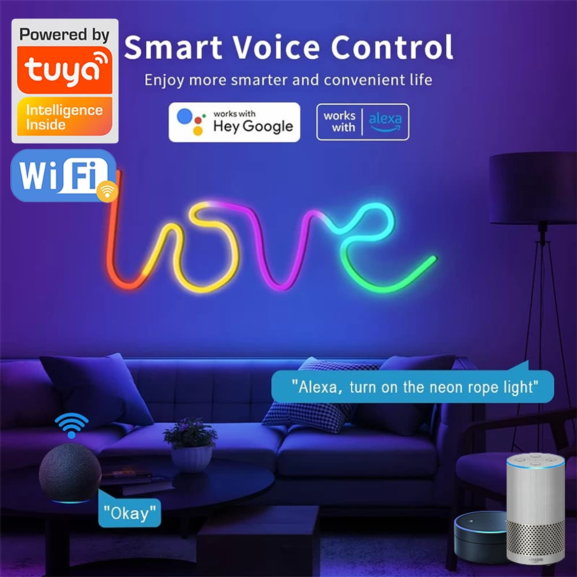 WiFi - Cinta / Tira LED NEON 5 Metros Musical - Tuya Smart Life 3
