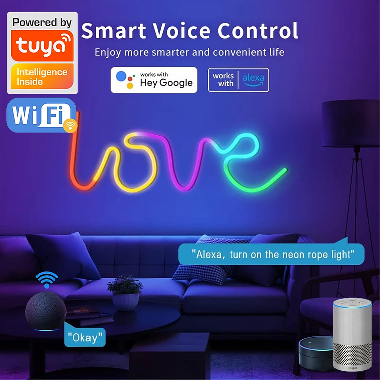 WiFi - Cinta / Tira LED NEON 5 Metros Musical - Tuya Smart Life 3