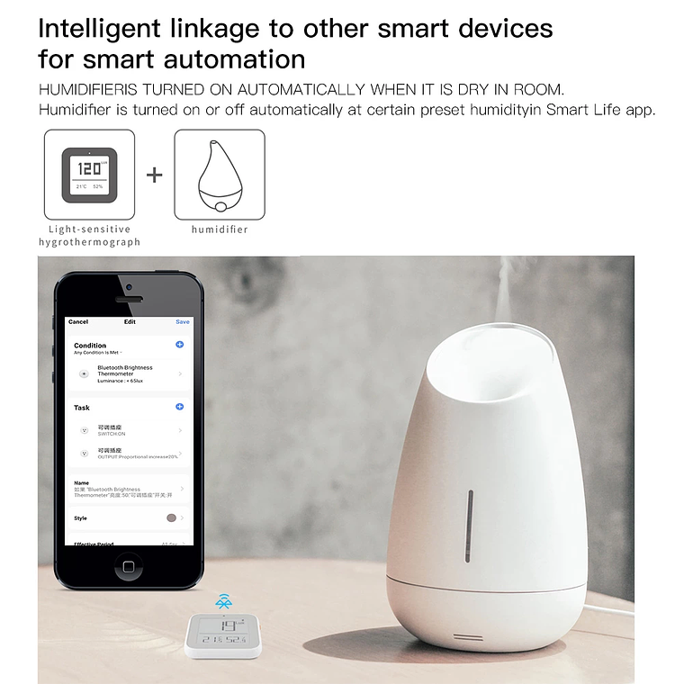 Zigbee - Sensor de Temperatura, Humedad e Iluminancia - Tuya Smart Life 3
