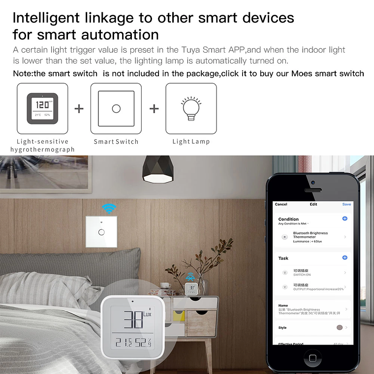 Zigbee - Sensor de Temperatura, Humedad e Iluminancia - Tuya Smart Life 5