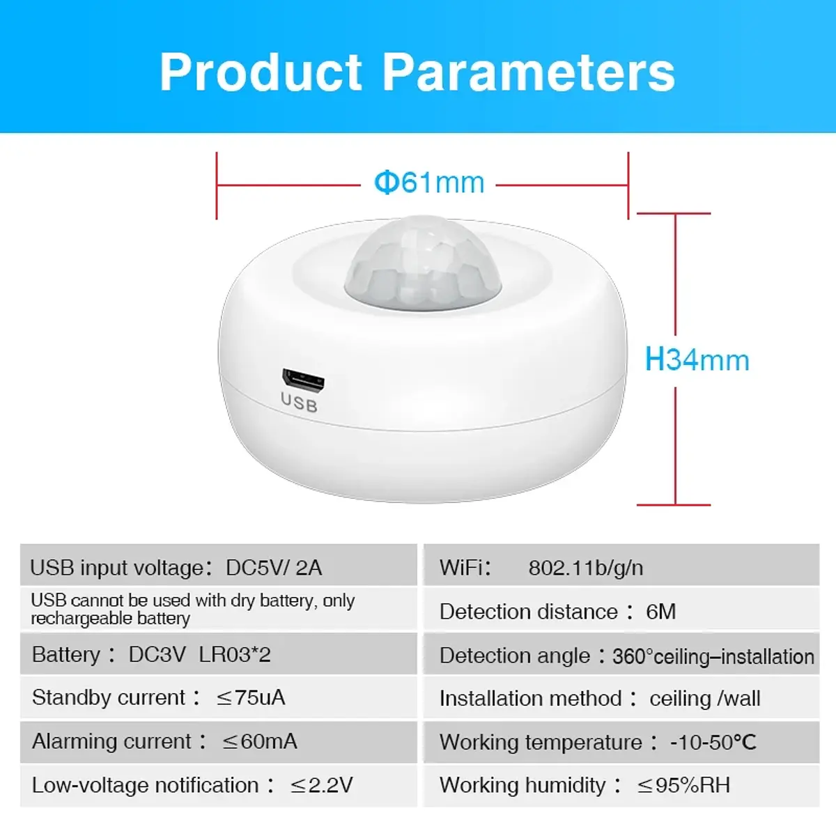 Sensor De Movimiento WiFi Inteligente | Detector PIR Con App Y Compatible Con Alexa | Ideal Para Hogar Y Oficina