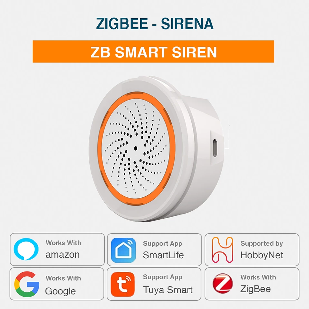 Zigbee - Sirena Inteligente - Tuya Smart Life