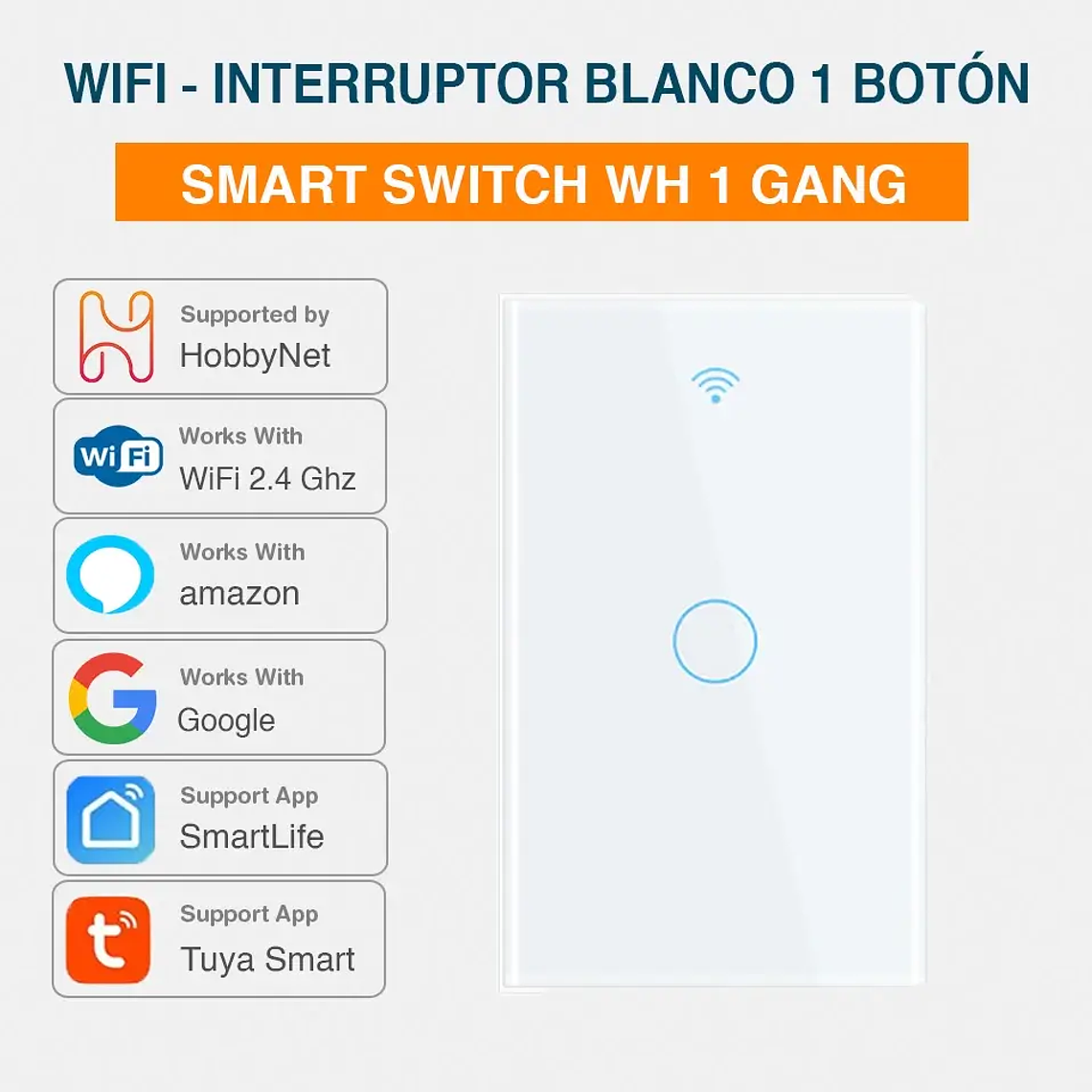 WiFi - Interruptor Inteligente Táctil 1G Sencillo - Tuya Smart Life 2