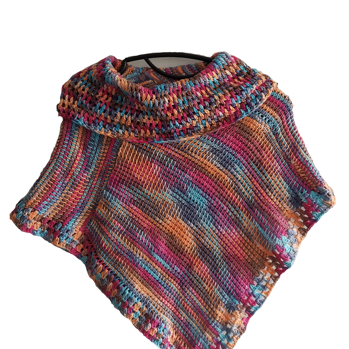 Ruana Multicolor - Tejido 100% A Mano 1