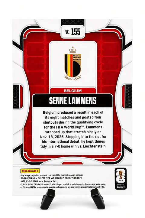 Senne Lammens RC – Panini Prizm FIFA World Cup 2026