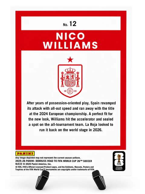Nico Williams #12 – Donruss Road to FIFA World Cup 2026 – Optic