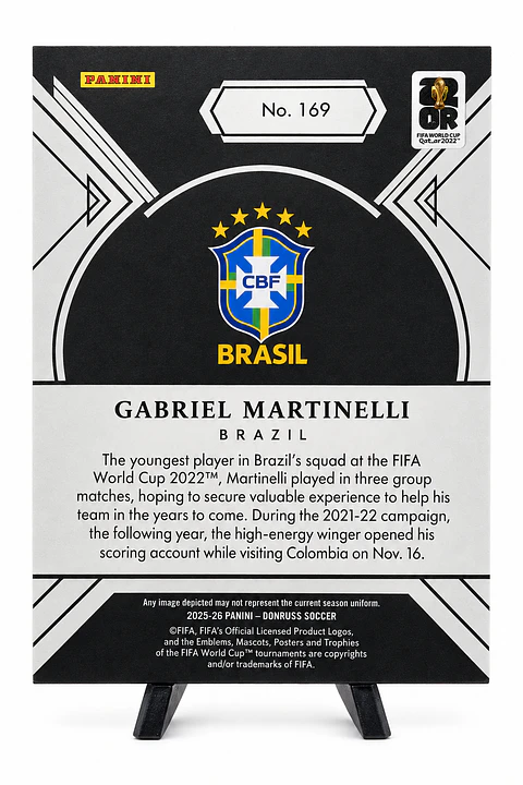 Gabriel Martinelli – Holo Plata #169, 45/49 | Panini Noir Road to FIFA World Cup 2026
