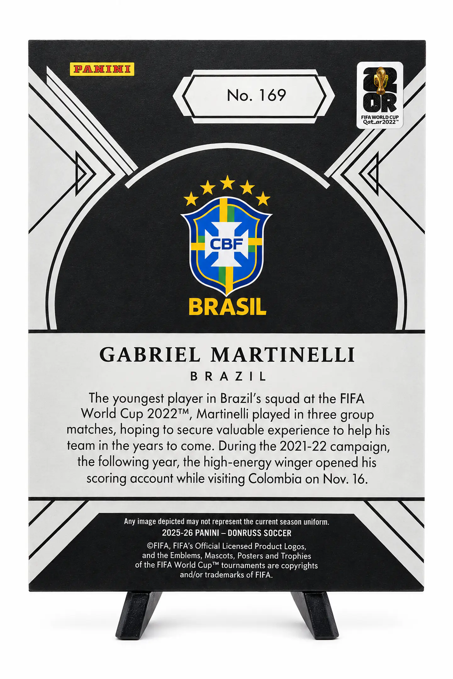 Gabriel Martinelli – Holo Plata #169, 45/49 | Panini Noir Road to FIFA World Cup 2026 2