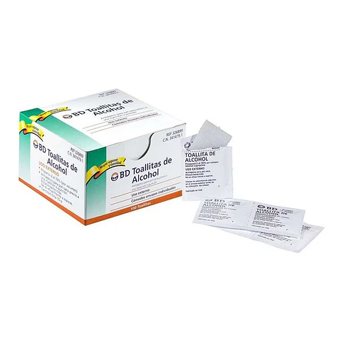 TOALLITAS ALCOHOL ISOPROPILICO 70%  SACHET BD