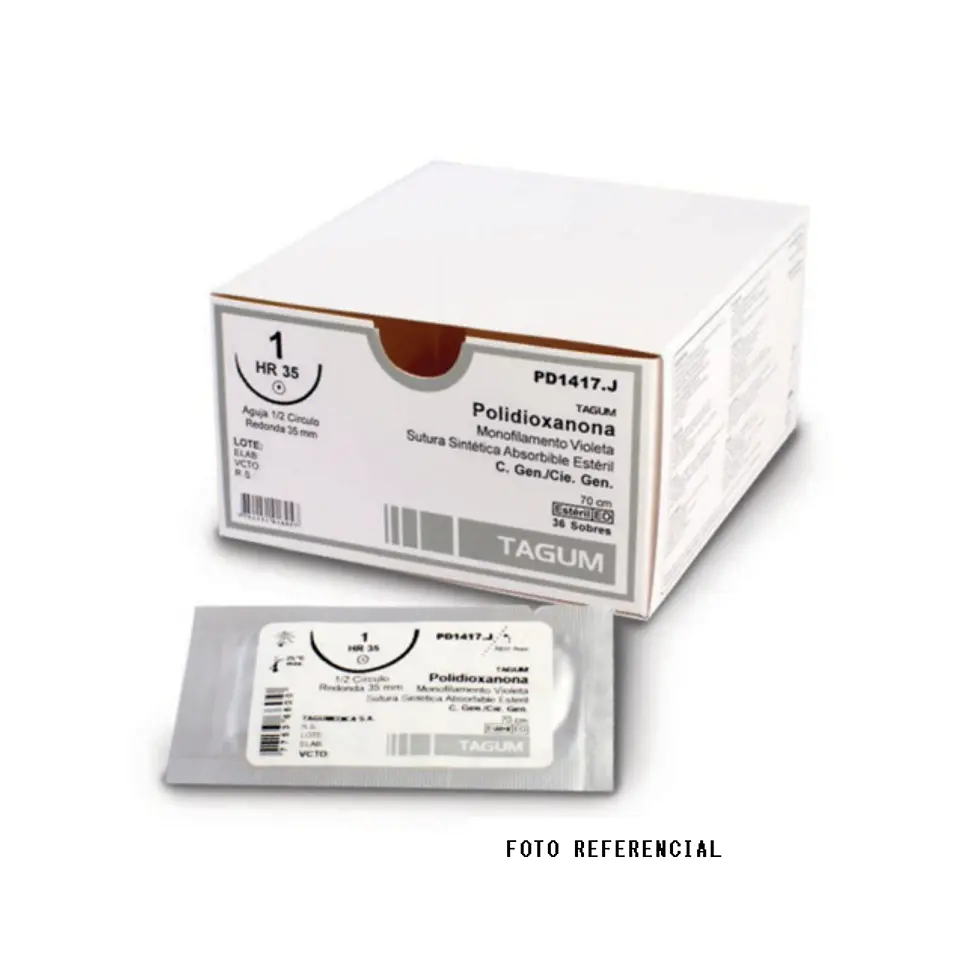SUTURA POLIDIOXANONA MONOFILAMENTO 4/0 DS15 70 CM 1