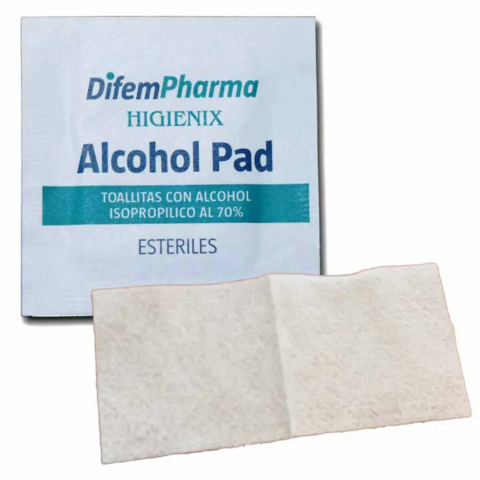 TOALLITAS ALCOHOL ISOPROPILICO 70% SACHET DIFEM 1