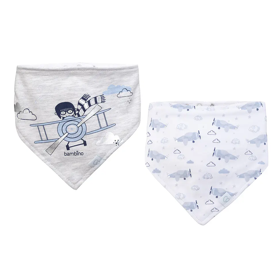Set 2 Baberos Bandana Algodón Niño 7