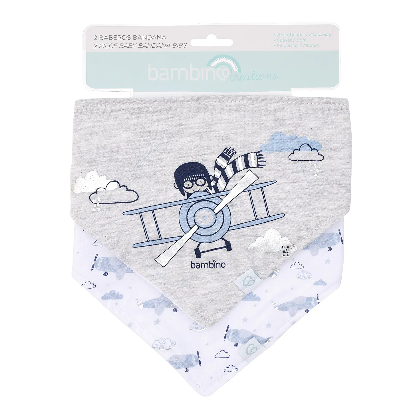 Set 2 Baberos Bandana Algodón Niño 8