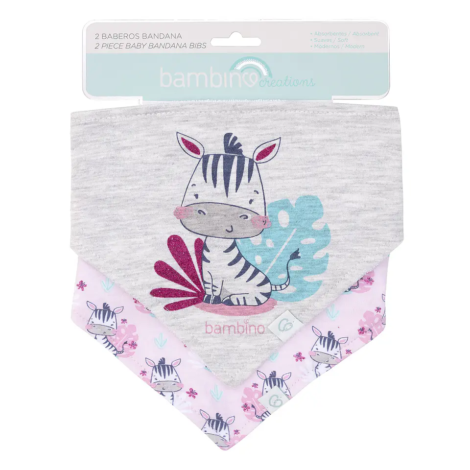 Set 2 Baberos Bandana Algodón Niña 1