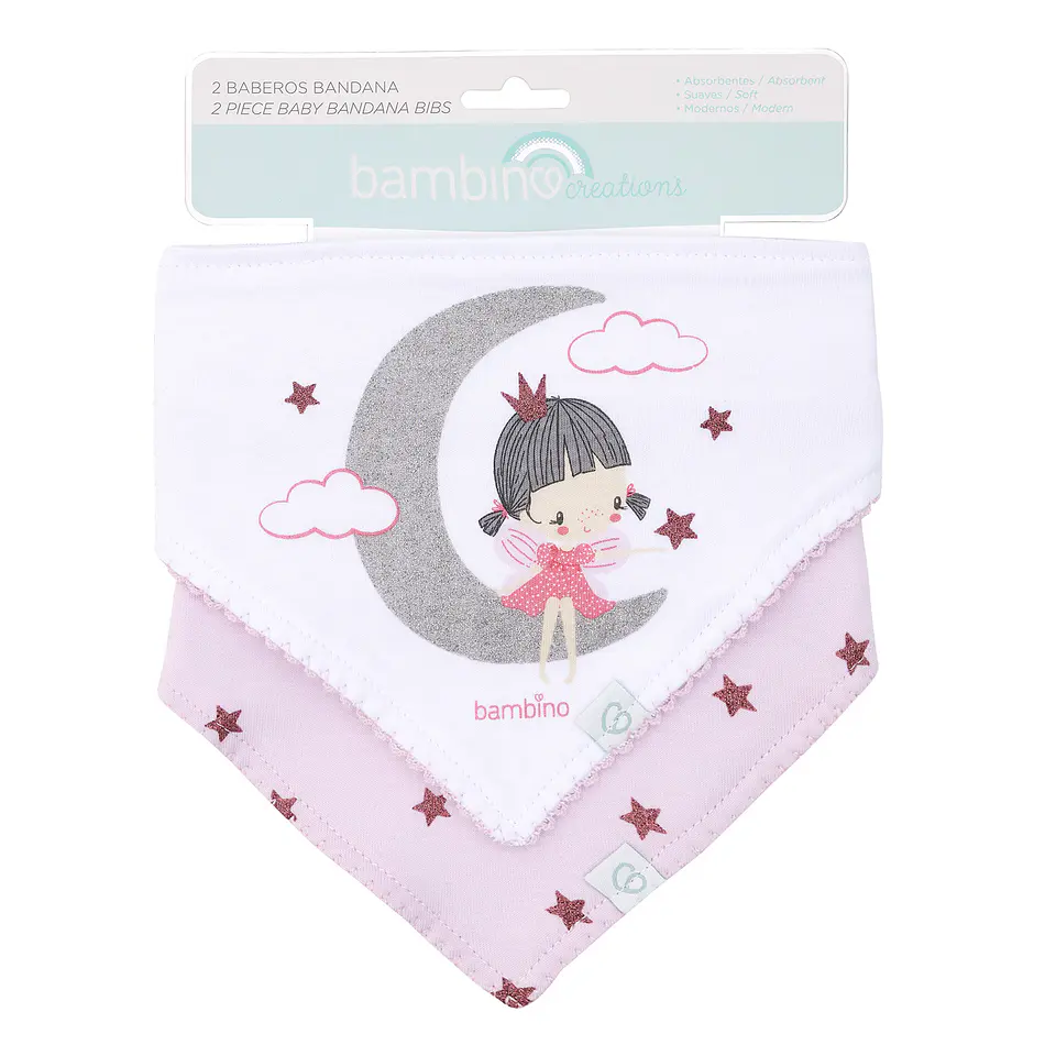 Set 2 Baberos Bandana Algodón Niña 7