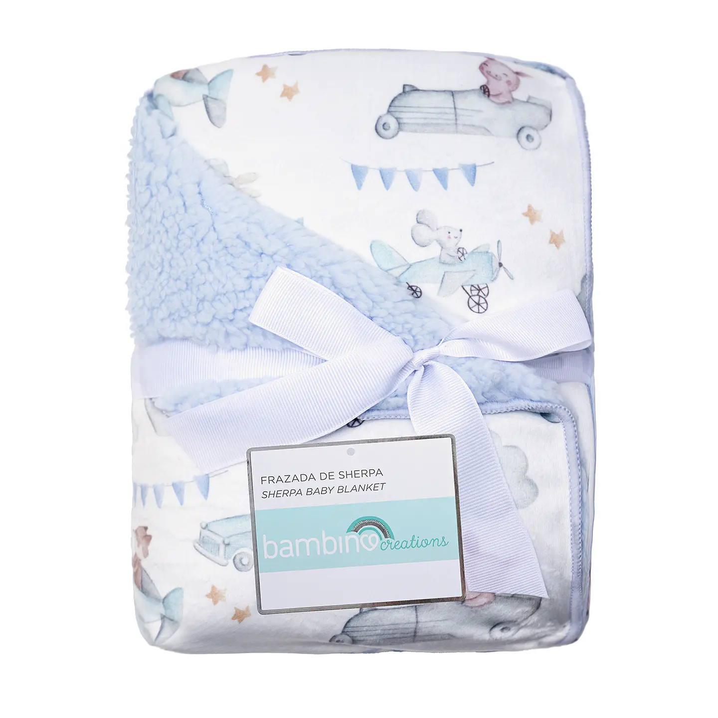 Frazada De Sherpa Blanco Aviones Niño 1