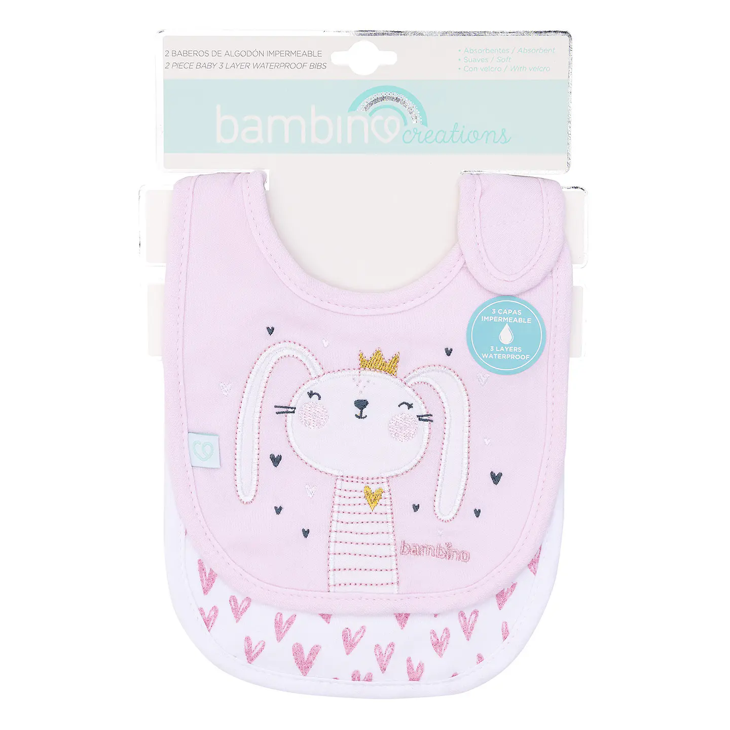 Set 2 Baberos de Algodón Impermeables Niña 1