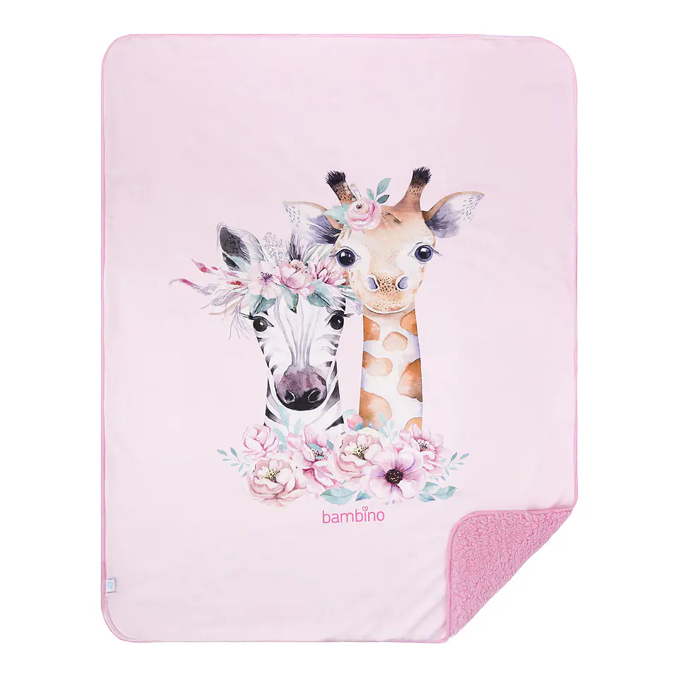Frazada de Sherpa Rosado Animales 2