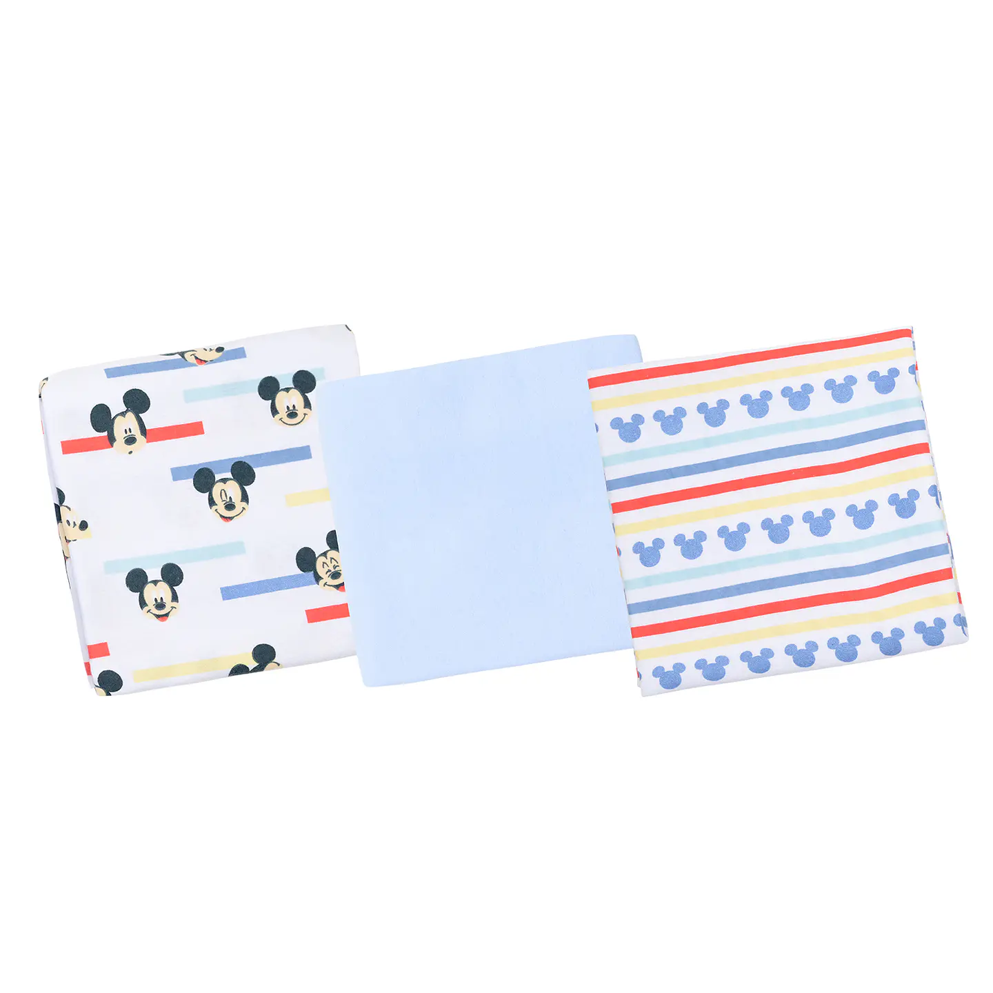 Set 3 Mantitas Franela Celeste Mickey 2