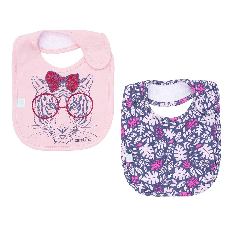 Set 2 Baberos de Algodón Impermeables Niña 5