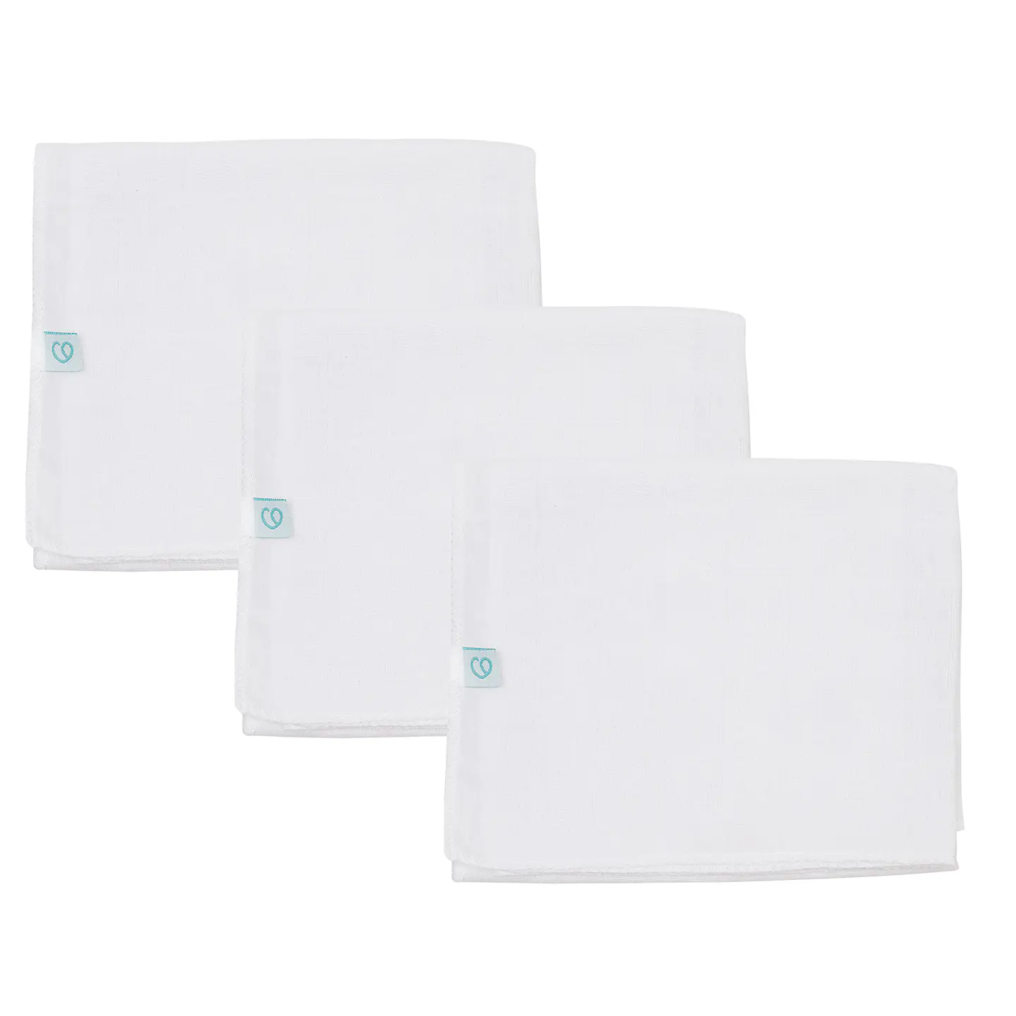 Set 3 Pañales Tutos 100% Algodón Liso Blanco 1
