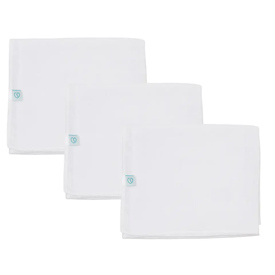Set 3 Pañales Tutos 100% Algodón Liso Blanco 1