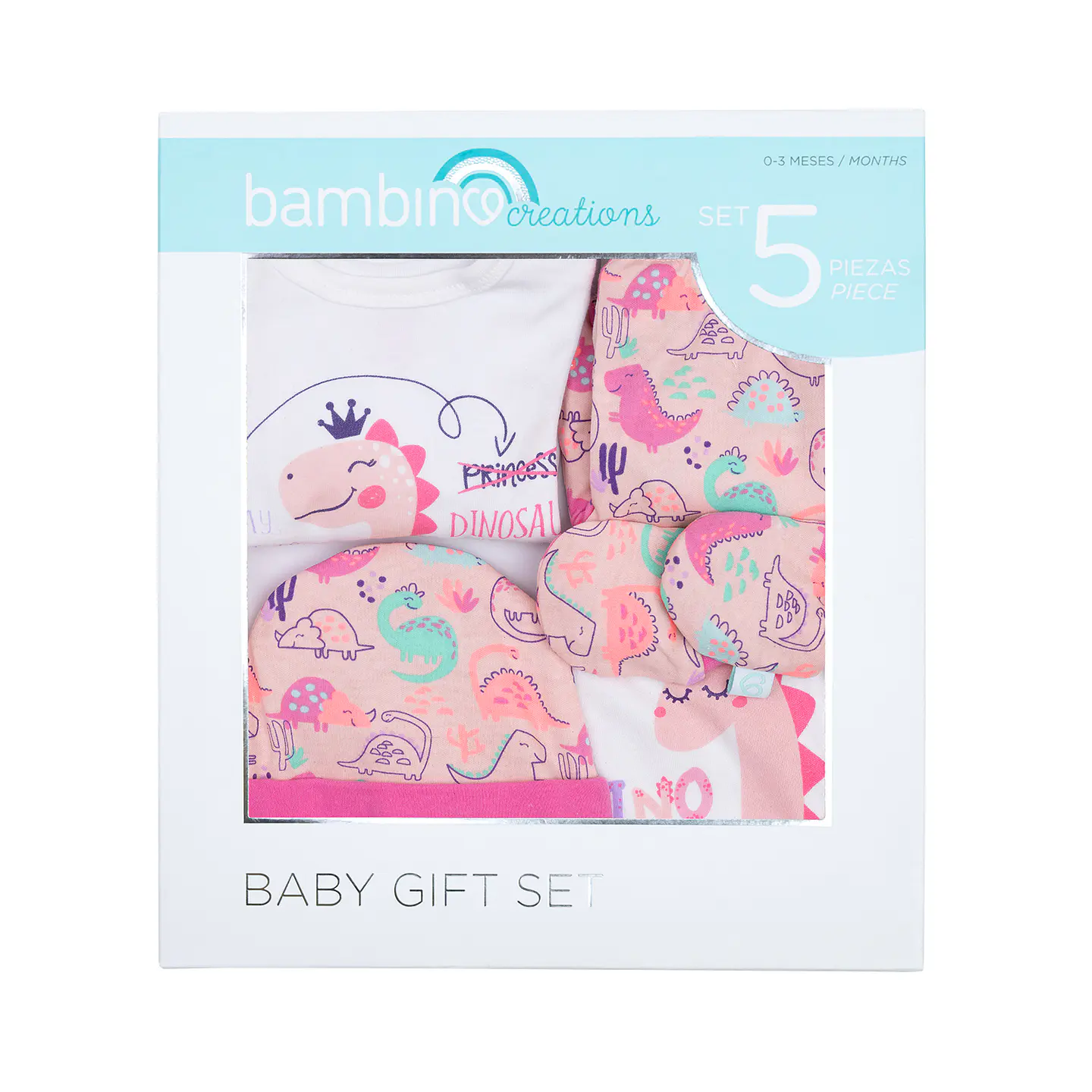 Baby Gift 5 Piezas Fucsia Dinosaurio 1