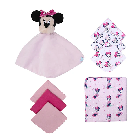 Set 8 Piezas Baby Gift Rosado Minnie Gato Niña