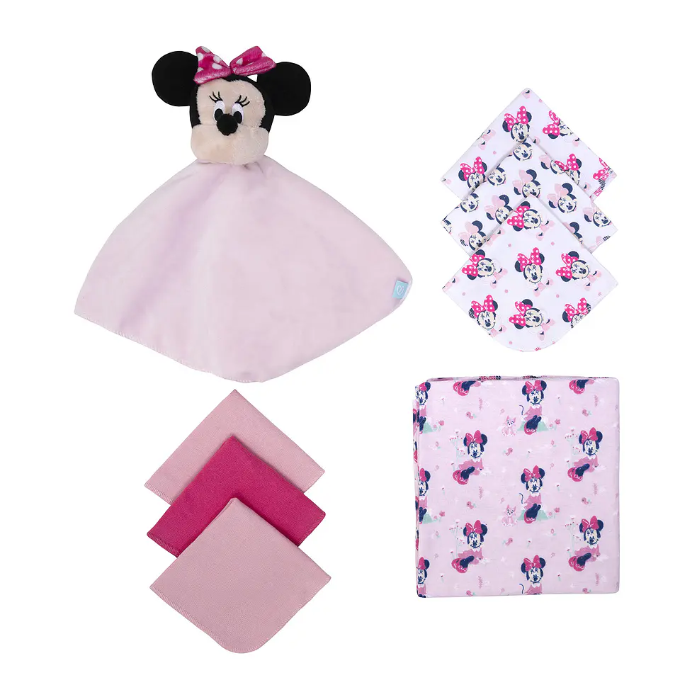 Set 8 Piezas Baby Gift Rosado Minnie Gato Niña 1