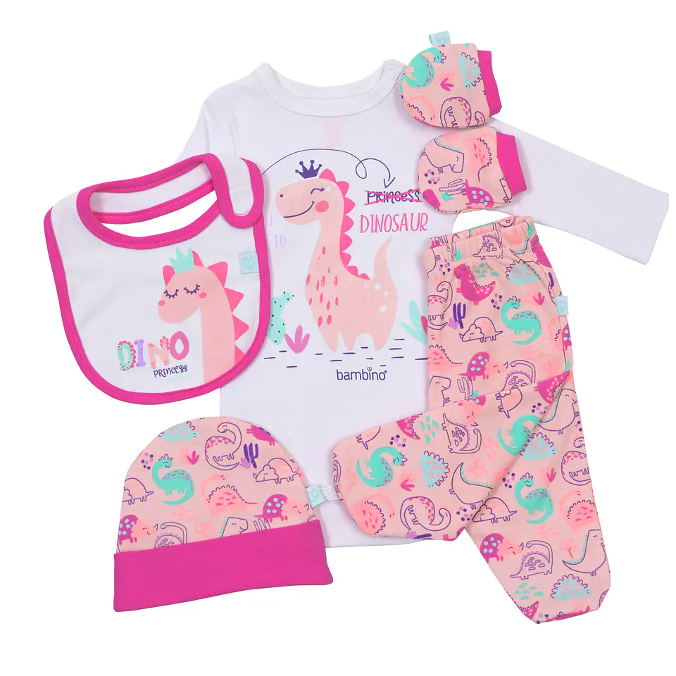 Baby Gift 5 Piezas Fucsia Dinosaurio 2