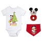 Set 3 Piezas Navidad Disney Rojo Niño Mickey 0-12 Meses - Miniatura 2