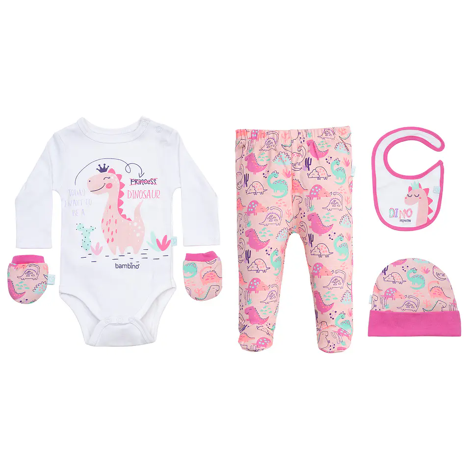 Baby Gift 5 Piezas Fucsia Dinosaurio 3