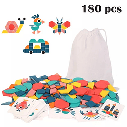 Puzzle Madera 3d (Montessori) 180 Figuras Geométricas