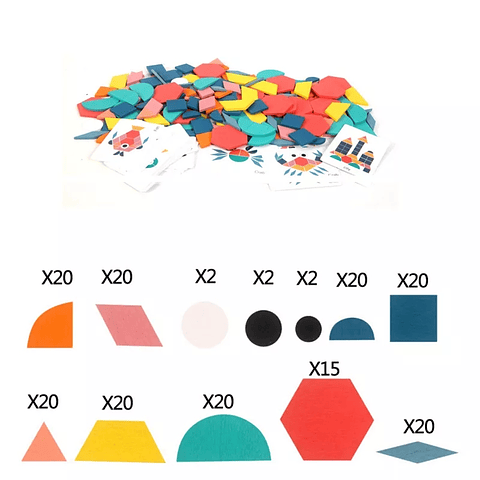 Puzzle Madera 3d (Montessori) 180 Figuras Geométricas