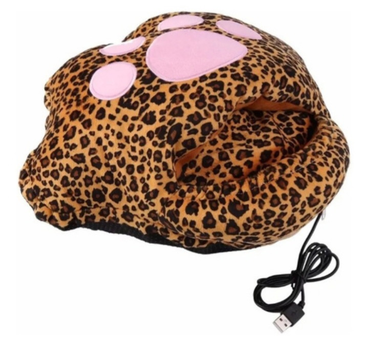 Pantufla Calienta Pies Usb Leopardo