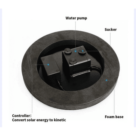 Fuente Solar Bomba Agua Flotante + 3 Flores