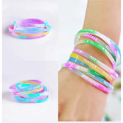 100 Pulseras Silicona Fluorescente