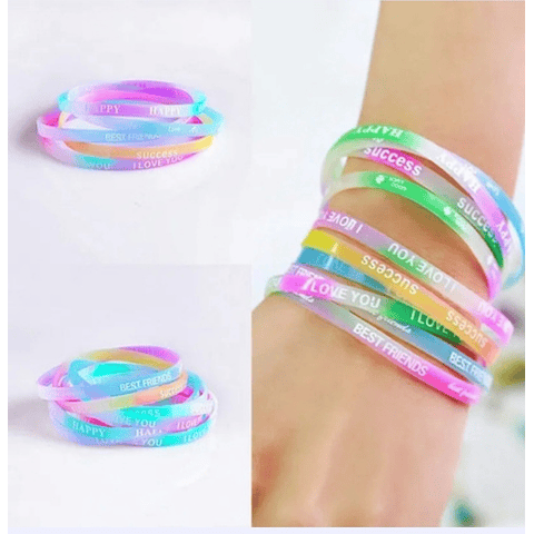 100 Pulseras Silicona Fluorescente