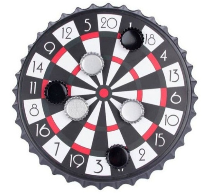 Juego Tiro Al Blanco Dardos De Chapitas Cerveza (imán)